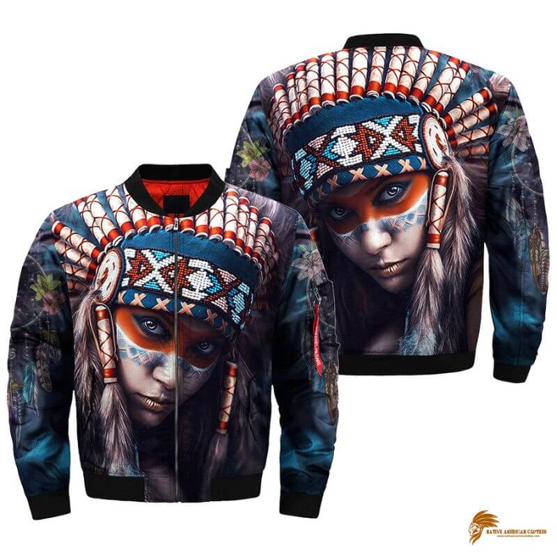 Native American Print Jacket - Nativeamericanclothes.com