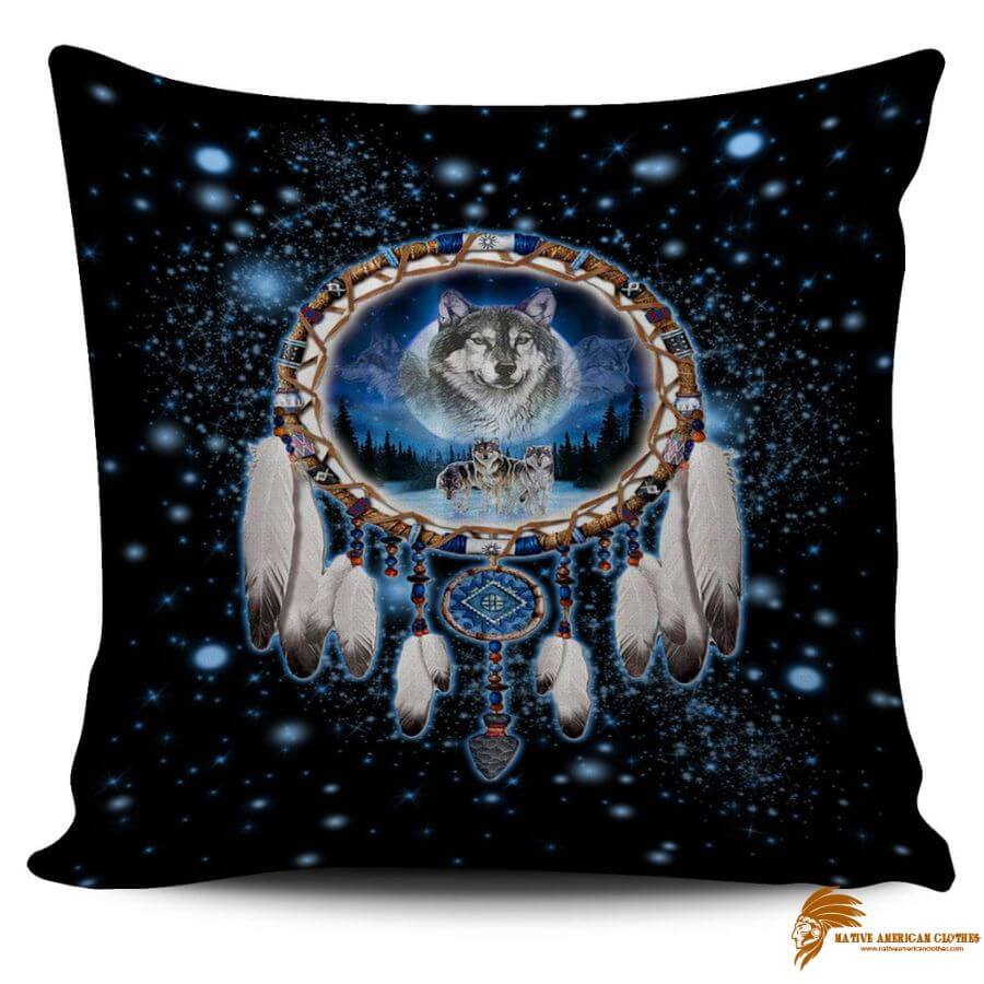 PILNAT019 Galaxy Dreamcatcher Wolf 3D Pillow Covers