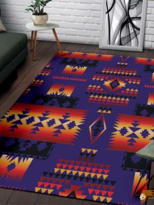 Affordable Purple Native Tribes Pattern Native American Floor Rug