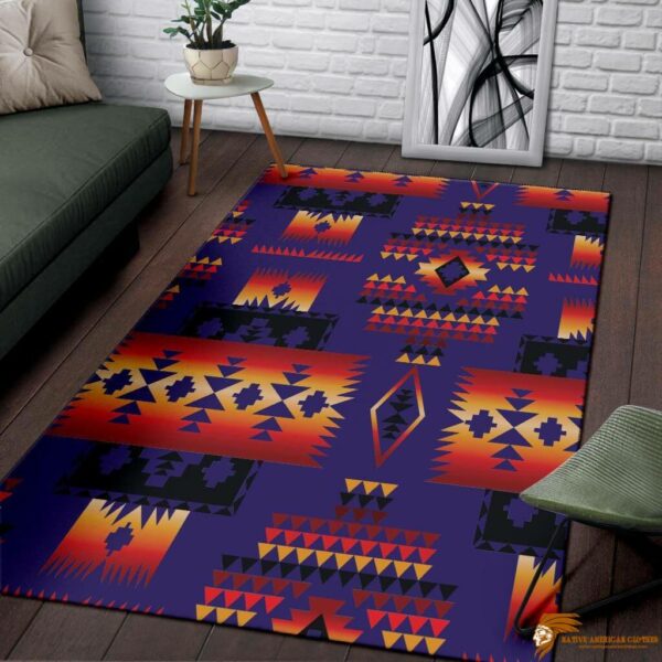 Affordable Purple Native Tribes Pattern Native American Floor Rug