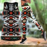 Beaded Tribal Colorful Pattern Native Tank Top and Legging Set