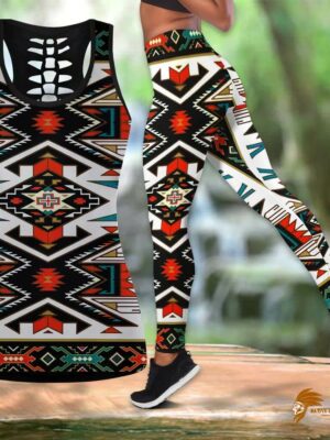 Beaded Tribal Colorful Pattern Native Tank Top and Legging Set