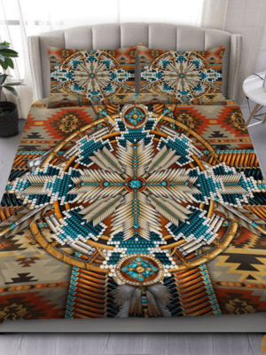 Bedding Set with Native American-Inspired Bright Motifs