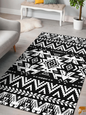 Black and White Pattern Native Area Rug