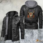 Black Buffalo Skull Men's Leather Jacket