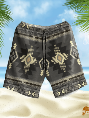 Black Checkered Pattern Hawaiian Shorts