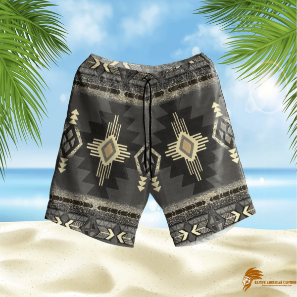 Black Checkered Pattern Hawaiian Shorts