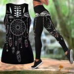 Black Native American Hollow Tanktop - Legging Set