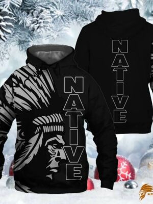 Black Native American Pride 3D Hoodie