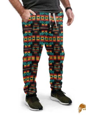 Black Navajo Pottery Patterns Sweatpants