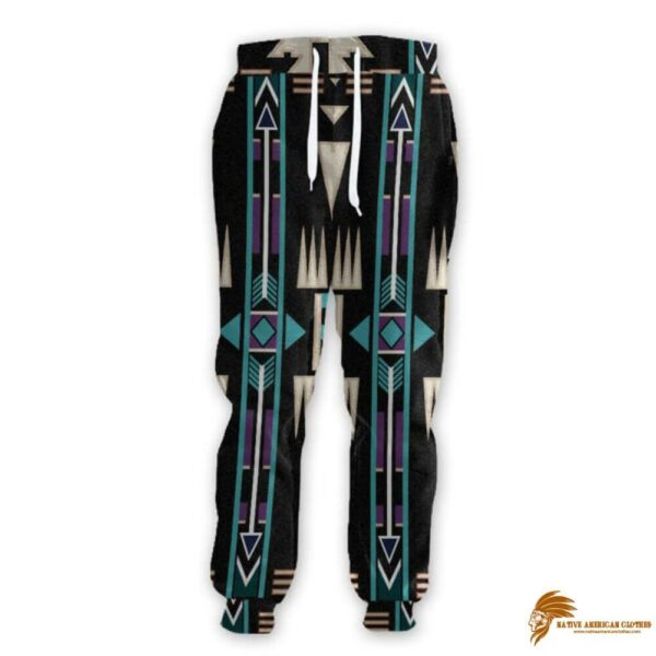 Black Teal Pattern Native Sweatpants