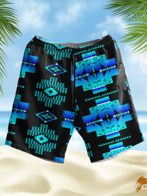 Blue Pattern Native Hawaiian Shorts