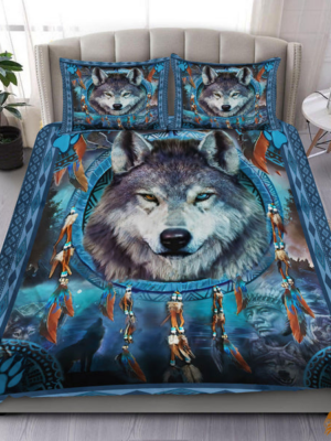 Blue Wolf Native American-Inspired Bedding Set