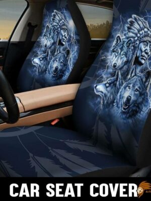 Blue Wolf Native Car Seat Cover SEANAT009