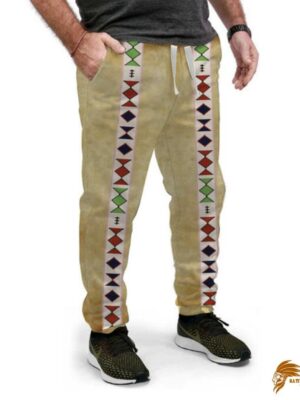 Brown Plaid Pattern Native Sweatpants