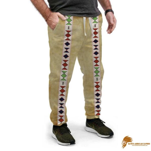 Brown Plaid Pattern Native Sweatpants