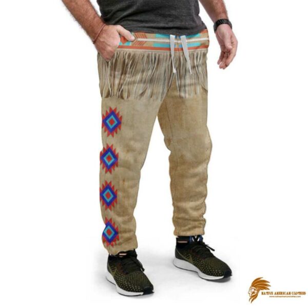 Brown Striped Pattern Native Sweatpants