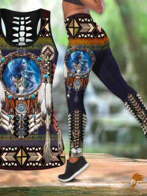 Buckskin Mandala Blue Pattern Tank Top and Legging Sets