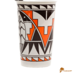 Checkered Juanita Fragua Pueblo Pottery Ceramic Travel Mug