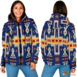 Checkered Navy Tribe Women's Padded Hood