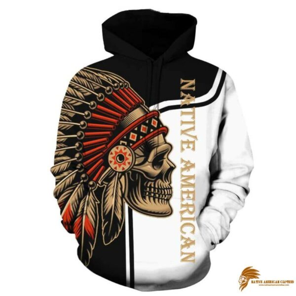 Chief Skull Native American All Over Indian Hoodie