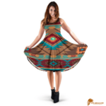 Classicouthwest Brown Red Symbol Native American 3D Dress