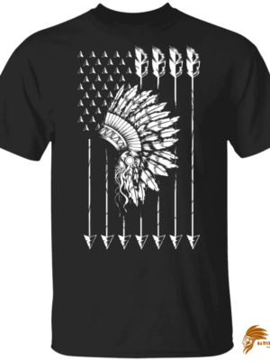 Cool Striped Design Native American Arrow T-Shirt