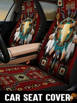 Dark Red Native Car Seat Cover SEANAT005