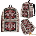 "Ethnic Red Gray Pattern Native American Backpack BACNAT016