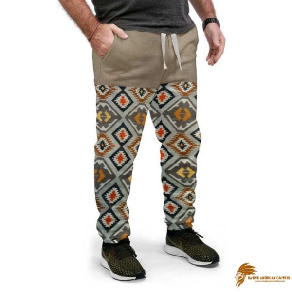 Fashionable Brown Native Pattern Sweatpants