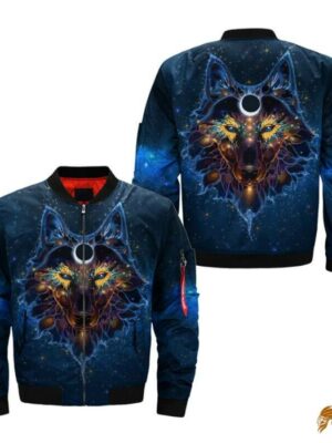 Galaxy Art Wolf Native American Coat