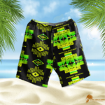 Green Pattern Native Hawaiian Shorts