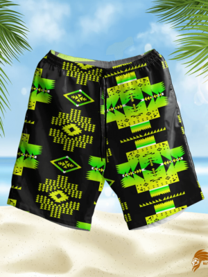 Green Pattern Native Hawaiian Shorts