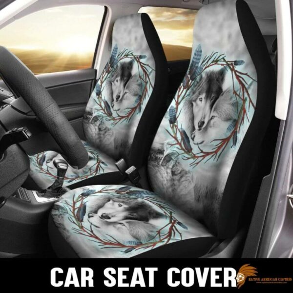 Grey Wolf Native Car Seat Cover SEANAT014