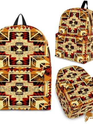 Indigenous Design Yellow Native American Backpack BACNAT005