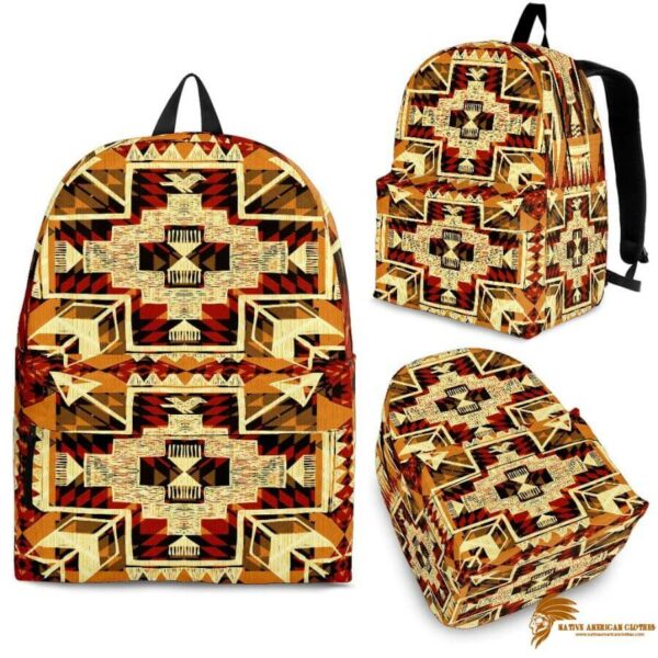 Indigenous Design Yellow Native American Backpack BACNAT005