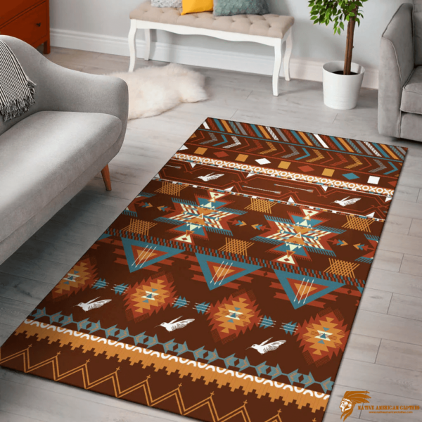 Inspiration-Pattern With Birds Native Floor Rug