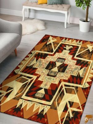 Inspired Tribal Yellow Arrow Native American Area Carpet