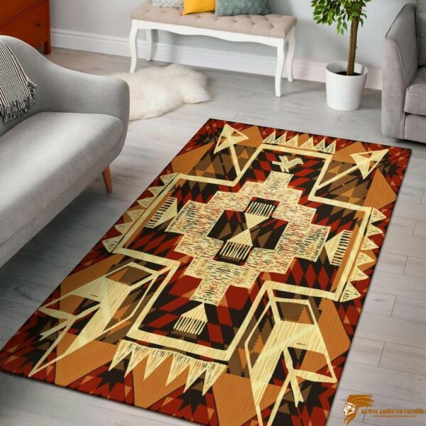 Inspired Tribal Yellow Arrow Native American Area Carpet