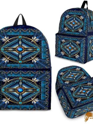 Mandala Blue Native American Backpack BACNAT009