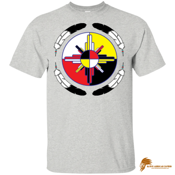 Medicine Wheel Feather Native American T-shirt with Unique Design