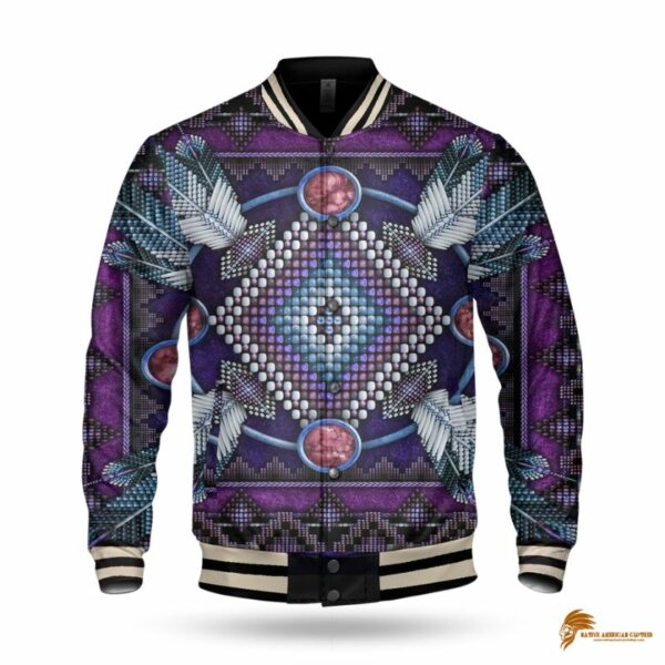 Men's Dark Purple Native American-Inspired Jacket by Naumaddic Arts