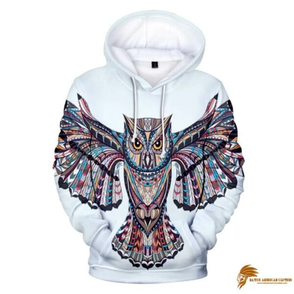 Mystic White Owl Symbol Native American All Over Hoodie