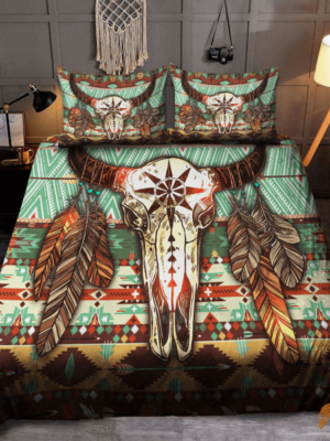 Native American Bedding Set with Buffalo Pattern