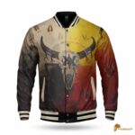 Native American Bison Medicine Wheels Baseball Jacket