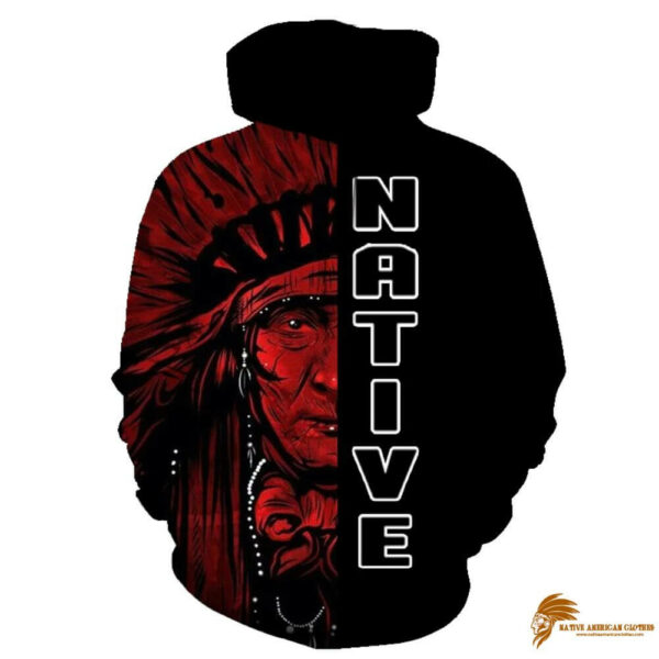 Native American Chief All Over Pattern Hoodie