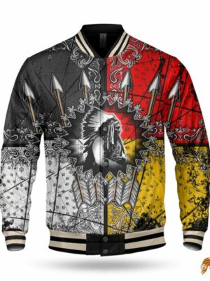 Native American Chief Arrow Unisex Baseball Jacket