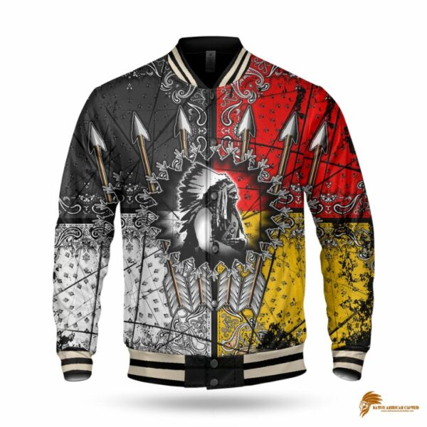 Native American Chief Arrow Unisex Baseball Jacket