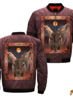 Native American Indian Native Bomber Jacket - JACNAT062