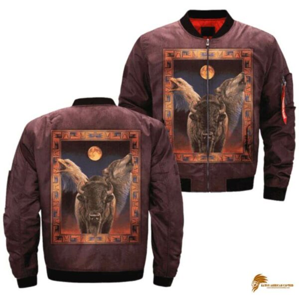 Native American Indian Native Bomber Jacket - JACNAT062